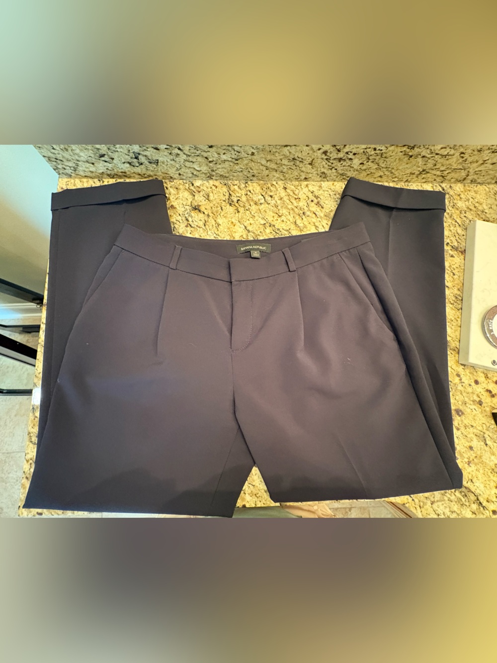 Banana Republic Women's Navy Straight-Leg Trousers
